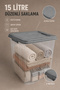15Lt Deep Elora Storage Box - Lockable Lid Multi-Purpose Organizer Box Gray - 3