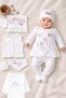Baby Girl Newborn Cross-Stitched 10-Piece 100% Cotton Embroidered Luxury Hospital-Issued Bodysuit Set Stl7724