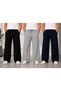 Fırsat Ürüne Üçlü Men's Black Gray Navy Blue Baggy Wide Leg Sweatpants