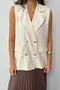 Linen Vest with Gold Buttons - Raw