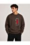 Level up Pattern Printed Crew Neck 2 Thread Sweatshirt