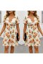 Women's short sleeve Double-Breasted collar patterned supreme dress - 3