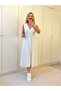 Women's Double Breasted Collar Sleeveless Polka Dot Midi Dress - 4