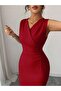 Women's sleeveless crossover neck midi janjan crepe dress - 2