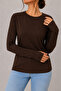 Long Sleeve Lycra Bodysuit Brown - 3