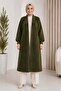 Women's Shawl Collar Oversized Knitwear and Long Cardigan with Bearded Fur - 5