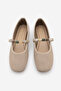 Women's Stoned Blunt Toe Banded Ballerinas Belris Beige Suede - 7
