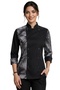Unisex Fitted Lycra Black Palm Patterned Chef Jacket - 6