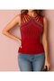 Women's Shoulder Strap Stripe Detailed Stoned Viscose Blouse - 4