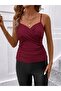 Women's Imported Crepe Blouse with Rope Straps and Cross Detail on the Front