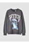 Anthracite Stitch Printed Oversize Women's Sweatshirt - 5
