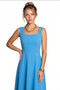A-Line Midi Woven Dress Lnt0042 Light Blue - 3