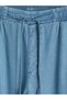 Vizyon New Season Indigo Elastic Waist Carrot Cut Women's Jean Trousers - 6