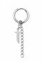 Unisex Silver Color Surgical Steel Dangle Earrings with Knife and Chain Figures 1 Piece - 3