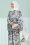 Black Patterned Tunic Trouser Suit - 2