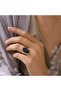 Natural Amethyst Stone Adjustable Women's Ring – Gold Color Textured Design - 8