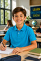Premium School Polo Collar 100% Cotton Boys' School T-Shirt Short Sleeve Combed Cotton 8-16 Years Old I Children's School Uniform Polo Collar Basic T-Shirt Unisex Short Sleeve Soft Textured Breathable Fabric 8-16 Years Old - 3
