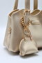 Women's Gold Front Accessory Detailed Crossbody Hand and Shoulder Bag with Charm Accessories - 4