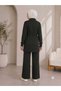 Women's Zehra Dress Modal Fabric Comfortable Fit Two-Piece Islamic Tunic Set Bottom Top Zippered Pants with Pockets Wide Legs Elastic Waist - 3