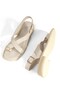 Beige Off-White Color Genuine Leather Single Flip-Flop Women's Sandals Yüto - 4
