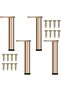 Four adjustable gold-plated metal furniture legs, modern sofa legs, replacement legs for coffee tables, TV cabinets, and bathroom vanities.