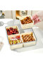 4-Compartment Snack Tray with Lid, Airtight Compartmentalized Food Storage Box for Nuts, Dried Fruit & Candy - 4