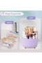 Storage Box - Rotating Purple Pen Holder and Art Supplies Organizer - With Dividers - Rotatable - Suitable for Offices, Schools, and Homes - 3