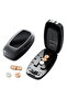 Pill cutter and divider, portable adjustable, cuts 1/2 and 1/4 tablets, precise centering alignment device, household multi-tablet cutter.