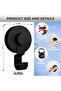 4-Pack Suction Cup Hooks, Bathroom Suction Cup Hooks, Strong Suction Cup Hooks, Reusable and Removable Wall Hooks (Black) - 2