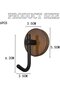 Self-Adhesive Wooden Wall Hooks, rustic dark walnut, wall decor for towels, keys, hats, coats, bags - 5
