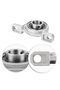 Four 20mm bearings with supports, stainless steel bearings, stainless steel bearing housings, for use in milling machines and 3D printers. - 4