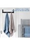 Black behind-the-door coat rack with stainless steel hooks, 6 hooks, suitable for kitchens. - 3