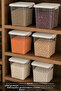 4 Pieces 7.5Lt Elora Organizer Box - Deep Kitchen Organizer with Lockable Lid Food Storage Container Beige - 4