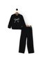 Girl's Bow Detailed Wide-Legged, Grass Stitched, 4-10 Years Old Seasonal 2-Strap Tracksuit Set, 2-Piece Set - 2