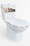 Toilet Sticker Three Cute Rabbits with Confused, Scared and Annoyed Facial Expressions Fun Bathroom Sticker Set - 2