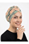 Floral Patterned Tape Detailed Lined Ready-To-Wear Turban Hijab Pool Cap - 2