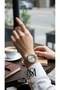 Gold and Silver Color Interior White Stone Elegant Wristwatch Does Not Tarnish