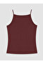 Burgundy Plus Size Women's Tank Top with Rope Straps - 2