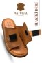 Genuine Leather Men's Slippers - Genuine Leather Men's Slippers with Soft Thick Soles Yc Tan