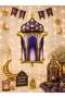 Ramazan Kandili Purple Gold 18 Inch Foil Balloon Helium Compatible Eid Al-Fitr Party Decoration - 2