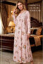 Primum Cotton Plus Size Printed Rink Viscose Mother Nightgown - Relaxed Fit Long Sleeve Dress