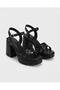 Women's ankle-tie platform heels with criss-cross strap detail - 3