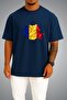 Oversize Romania Flag and Map Chest Printed Unisex T-Shirt