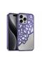 Apple iPhone 16 Pro Max Compatible Case Lace Mirror Silicone Case Deep Purple