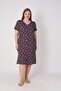 Women's Plus Size 100% Cotton Combed Fabric Zippered Summer Dress / Purple-Red 4099 - 2