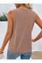 Women's Strappy V-Neck Viscose Blouse with Front Button and Tie Detail - 3
