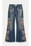 Women's Denim Color 2W6-8 Flare Fit Embroidery Detailed Comfort Fabric Special Design Denim Jean - 4