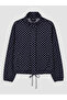 Esvab • Modern & Distinctive Stand Collar Polka Dot Loose Fit Women's Coat - 6