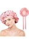 Silk sleep cap, satin cap, double-layered adjustable strap - for natural curly hair - women's