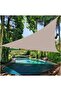 UV and windproof - with rings - 3 x 3 meter square awning - waterproof 420D polyester fabric - stainless steel D-rings - khaki garden shade fabric